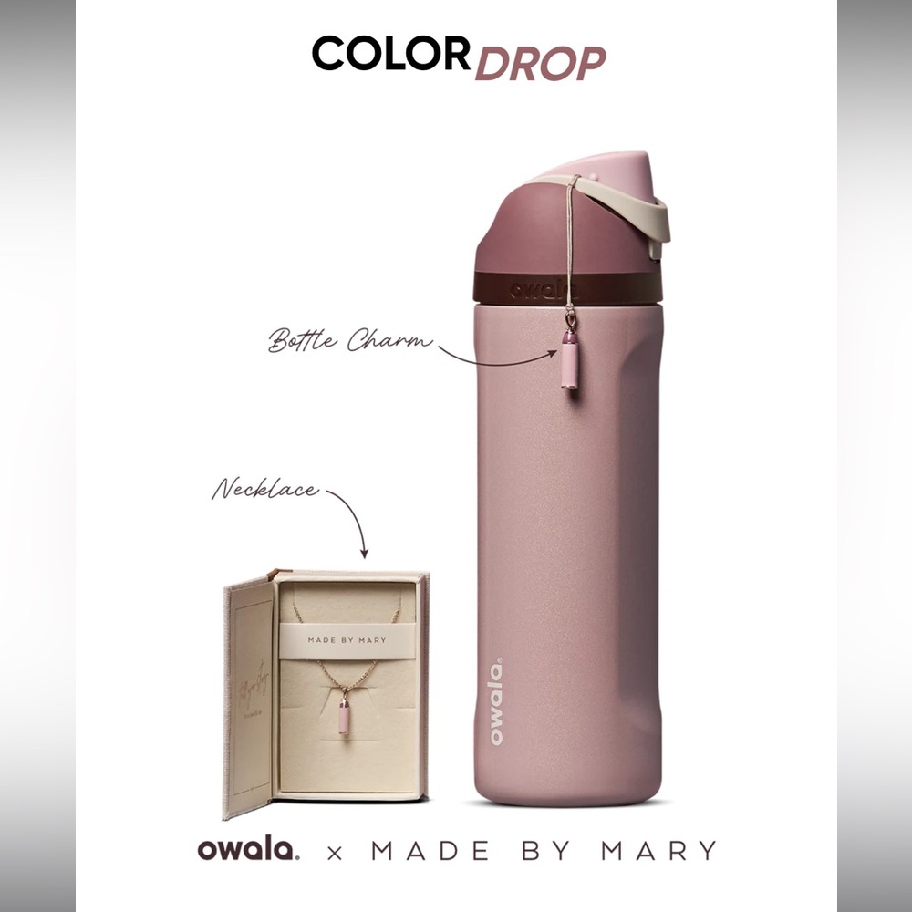 Owala Made by Mary charm and necklace